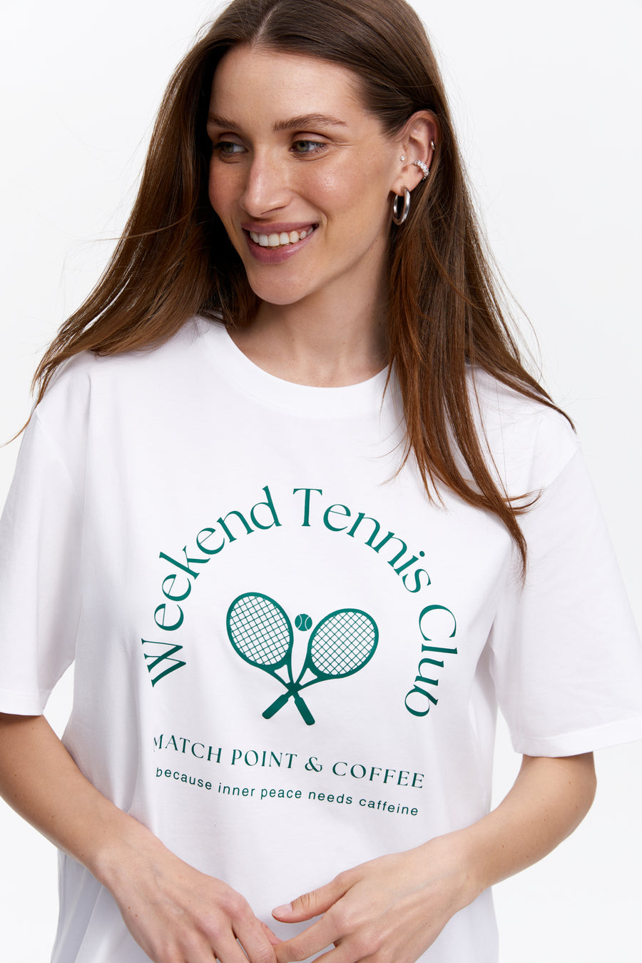 Tennis Club graphic T-shirt, White