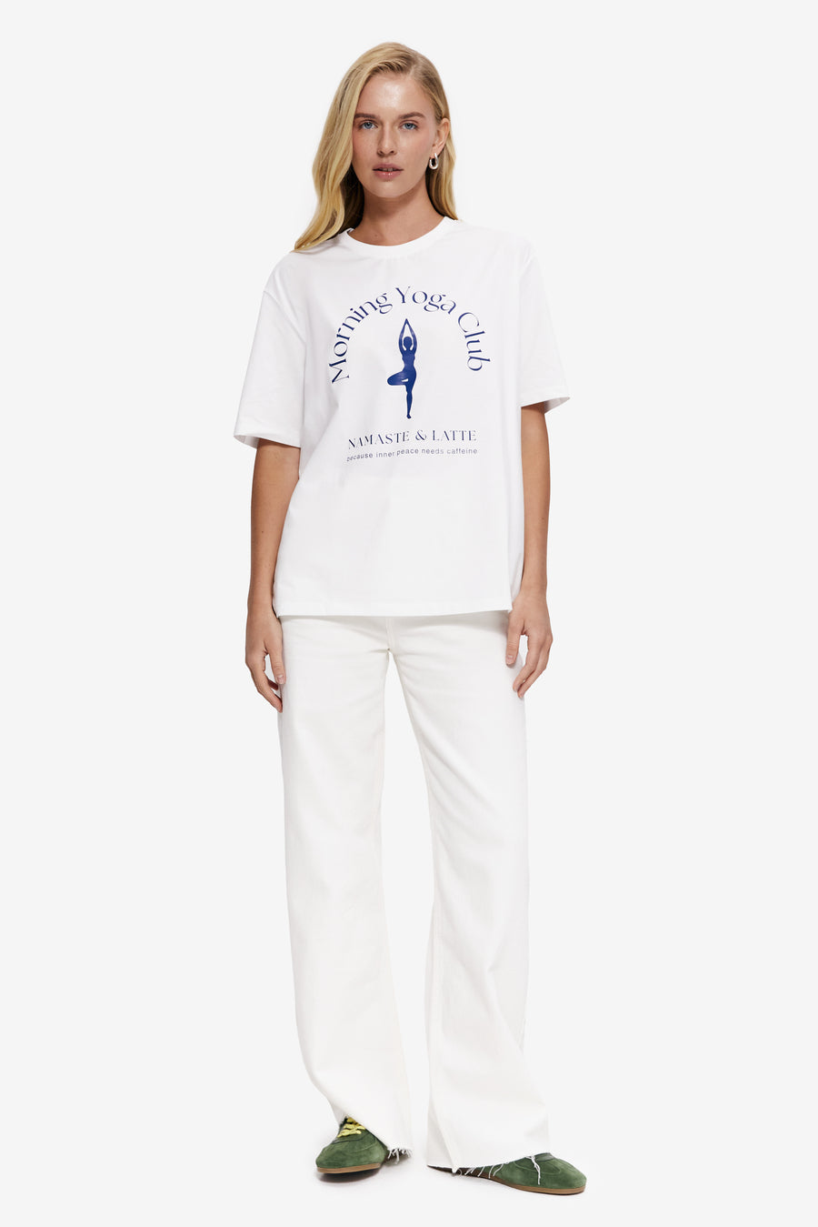 Yoga Club graphic T-shirt, White