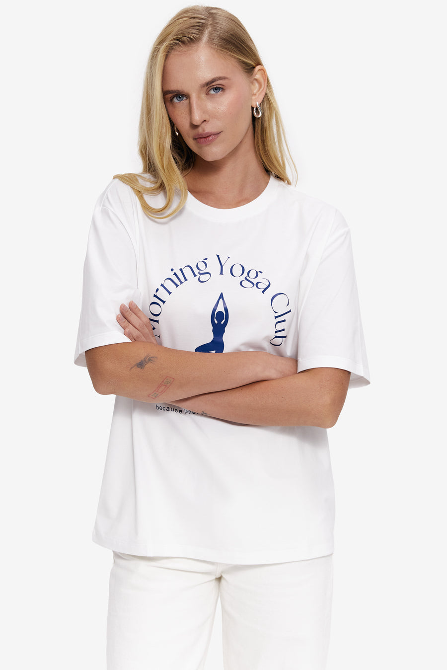 Yoga Club graphic T-shirt, White