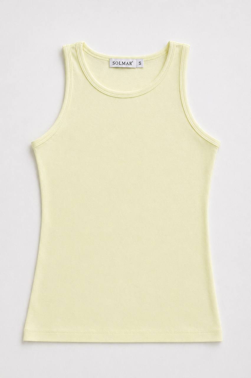 Ribbed tank top in yellow