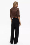 Black Classic Straight Pleated Trousers