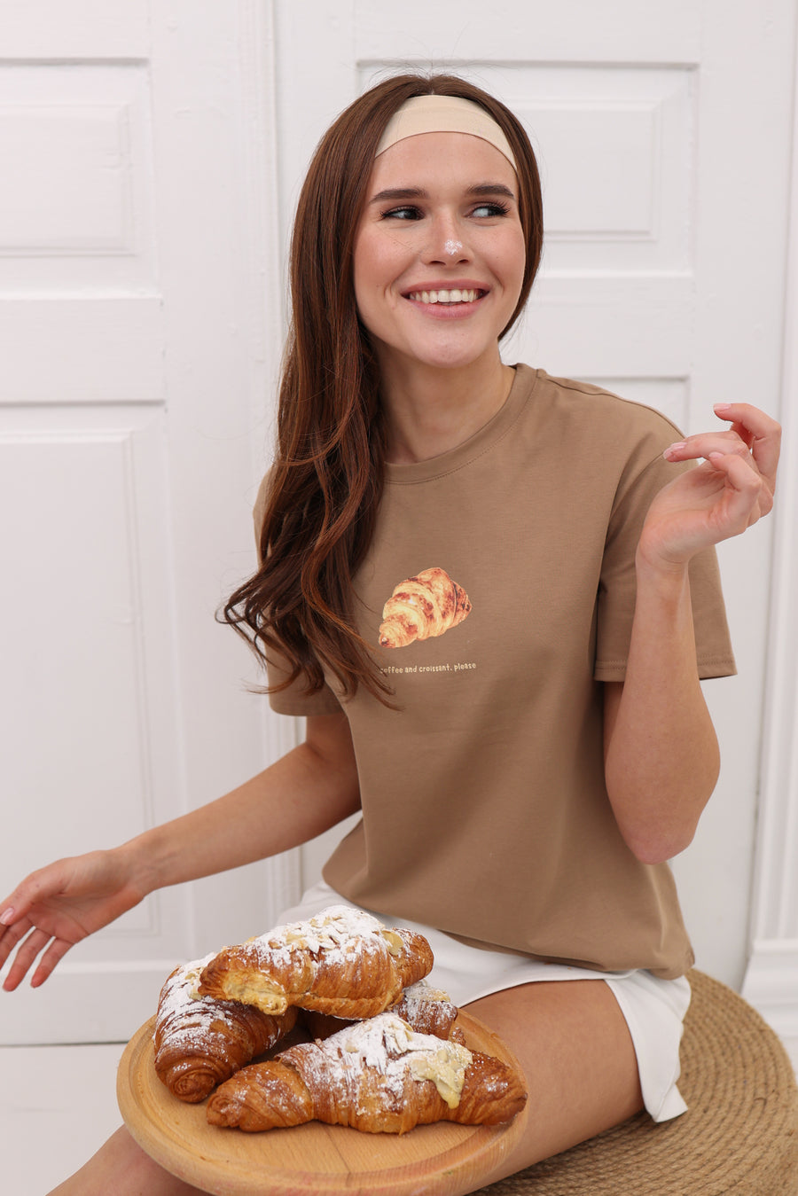 Beige Yummy Print T-shirt - SOLMAR