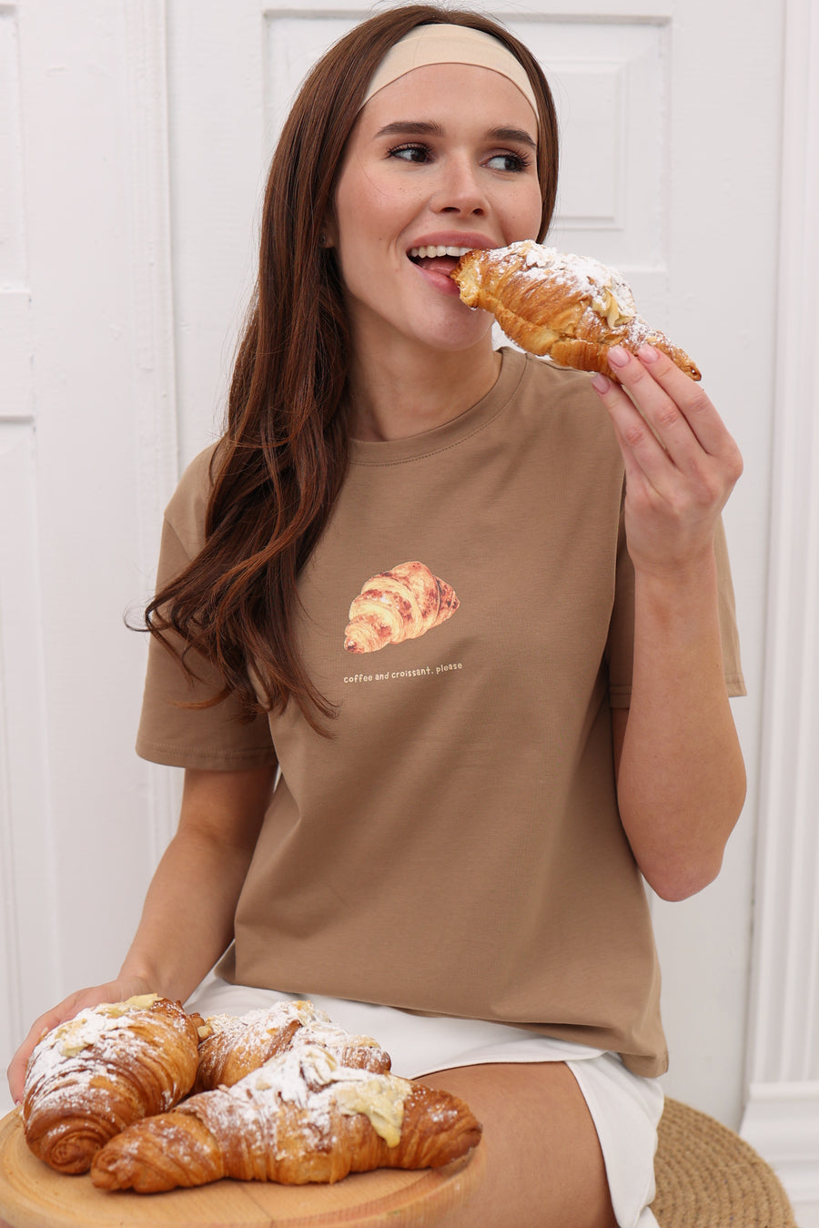 Beige Yummy Print T-shirt - SOLMAR