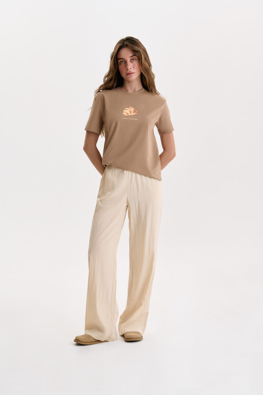 Beige Yummy Print T-shirt - SOLMAR