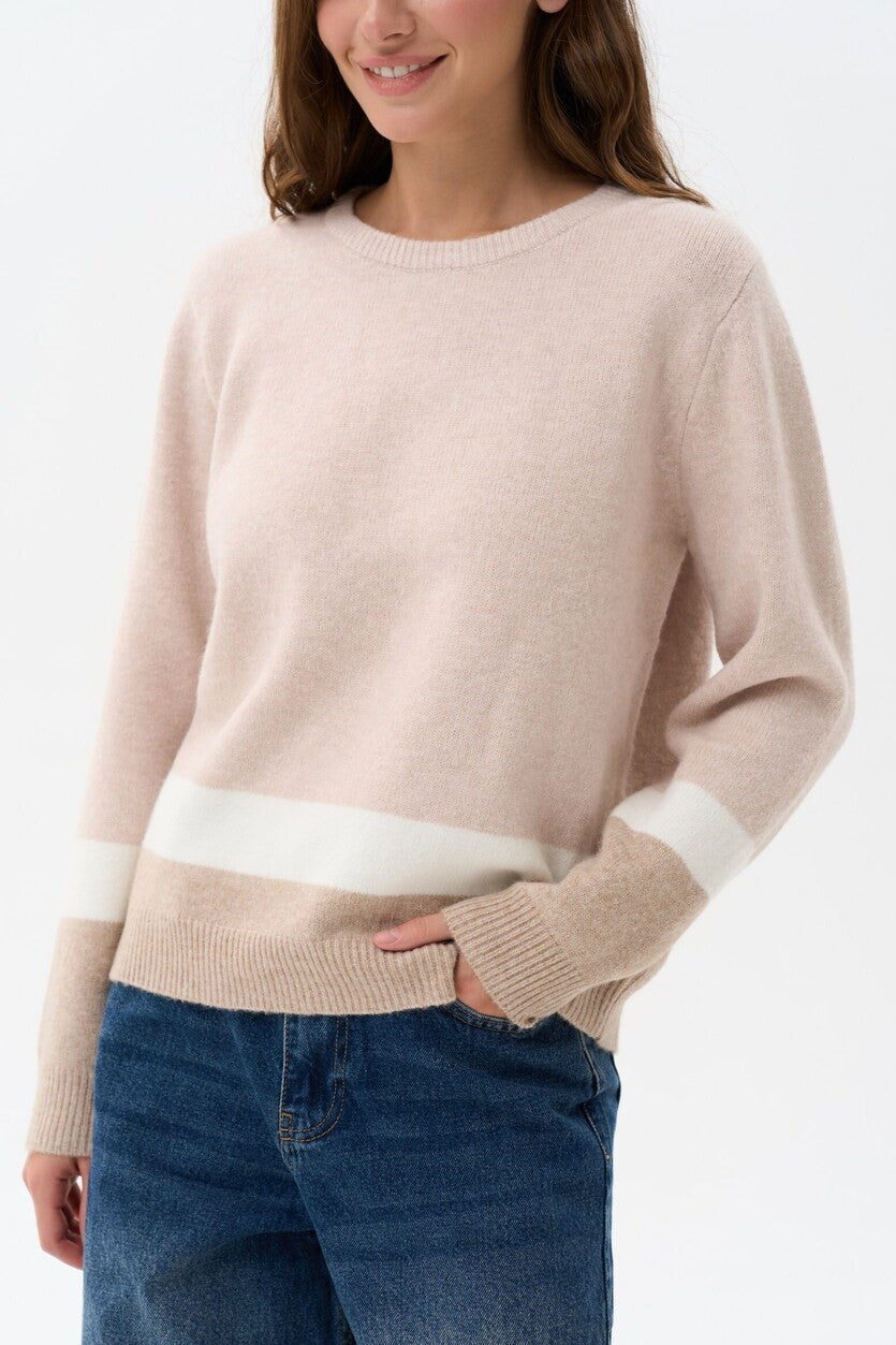 Beige sweater color block - SOLMAR