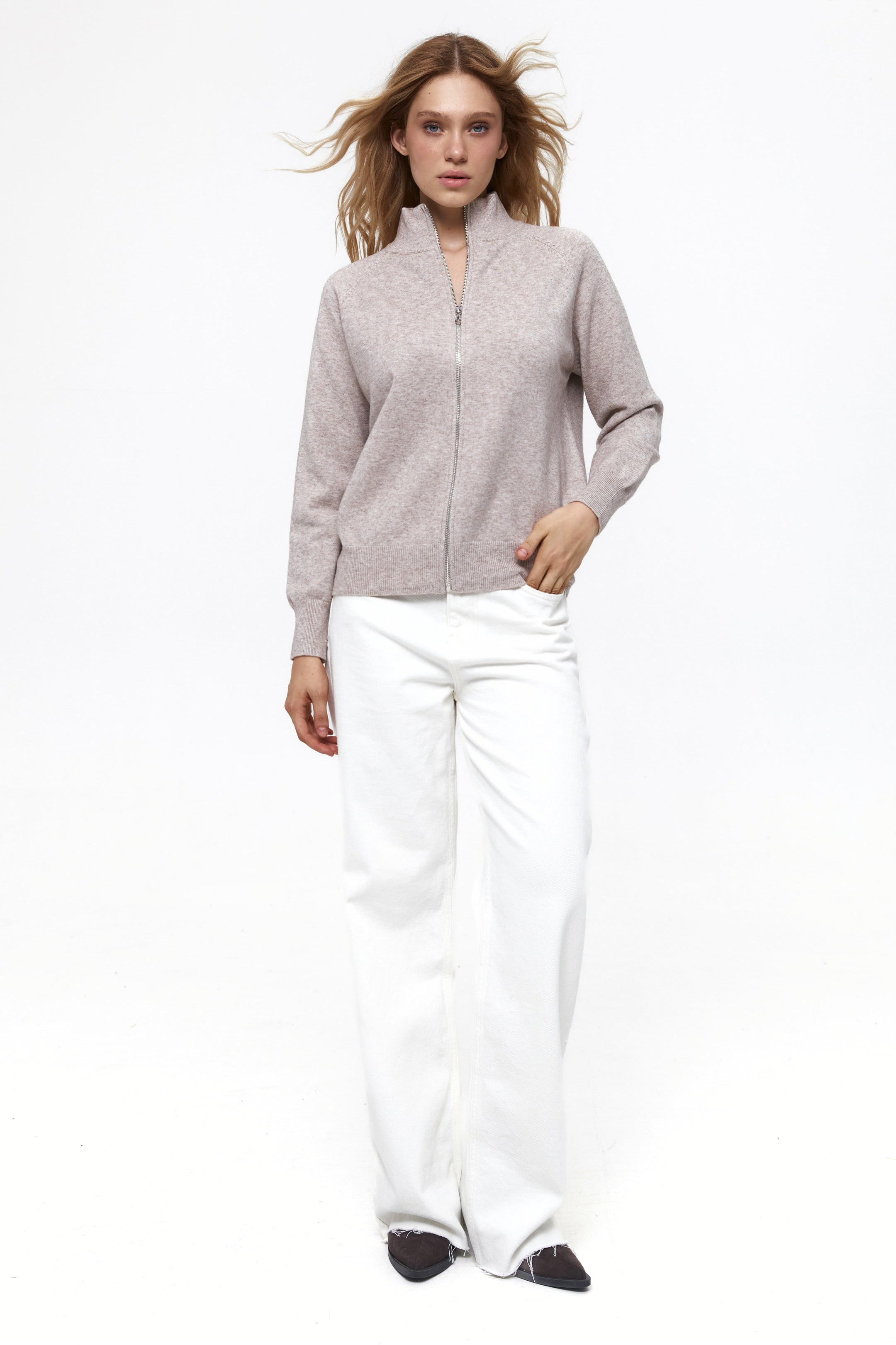 Beige Soft Knit Cardigan