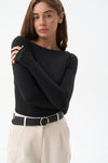 NEW Black Basic Long Sleeve Top