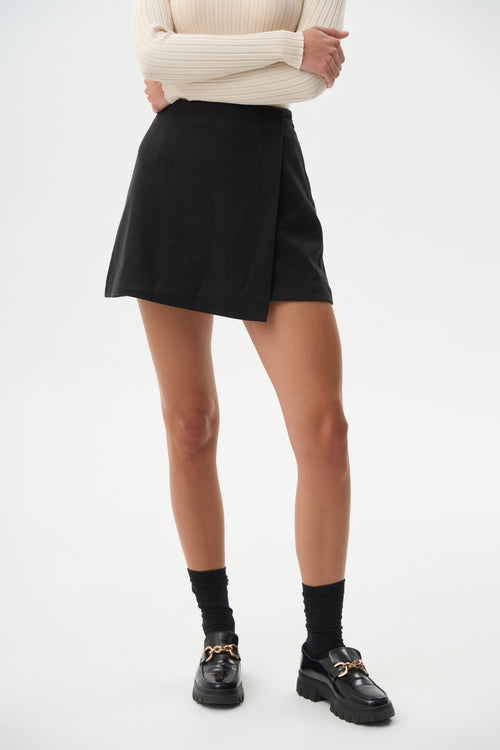 Black High Waist Asymmetric Skirt
