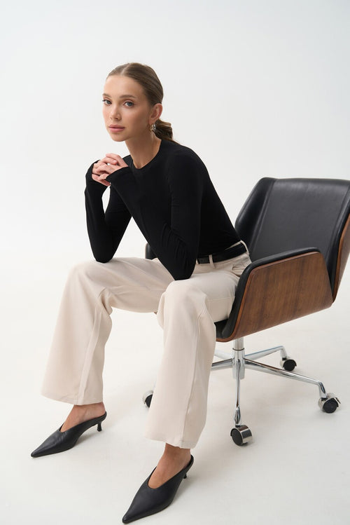 Black Long Sleeve Viscose Shirt - SOLMAR