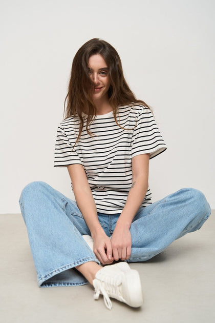 Black Basic Spriped T-Shirt - SOLMAR