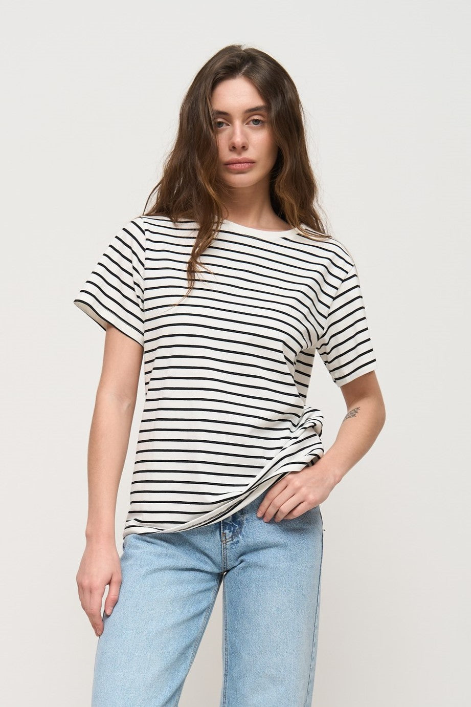 Black Basic Spriped T-Shirt - SOLMAR