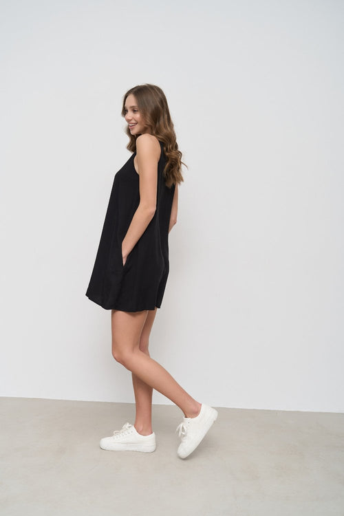 Black Dress with Pockets - SOLMAR