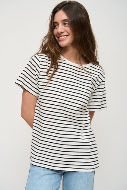Black Basic Spriped T-Shirt - SOLMAR