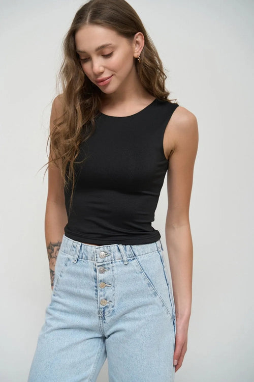 Black Basic Tank Top - SOLMAR