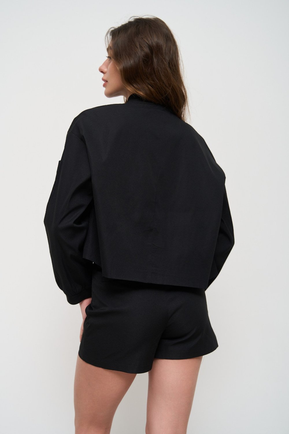 High Waist Asymmetric Skirt with Buttons - SOLMAR