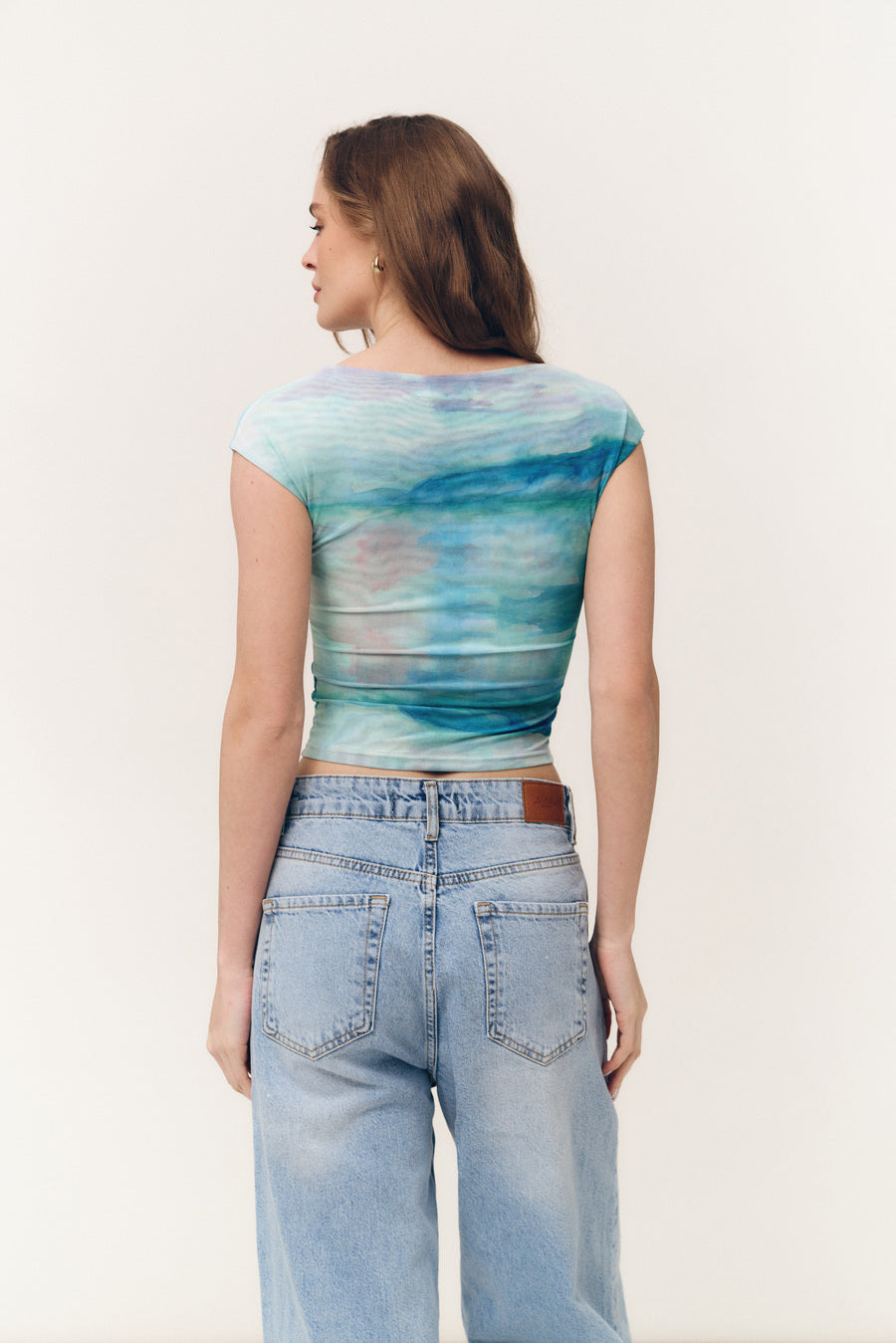 Blue Gradient Effect Mesh T-shirt - SOLMAR