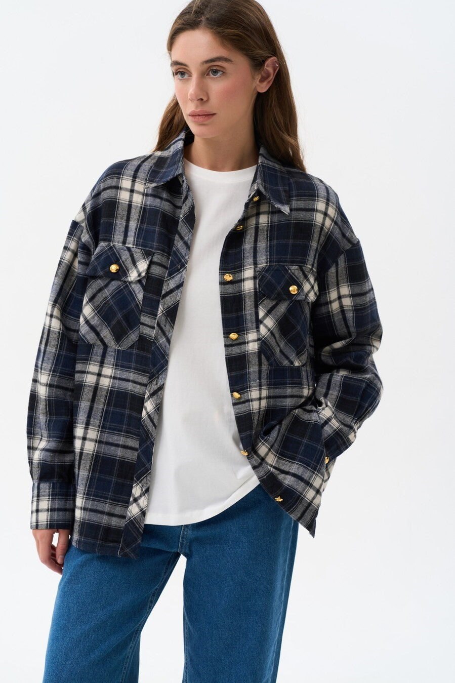 Checkered shirt in color blue - SOLMAR