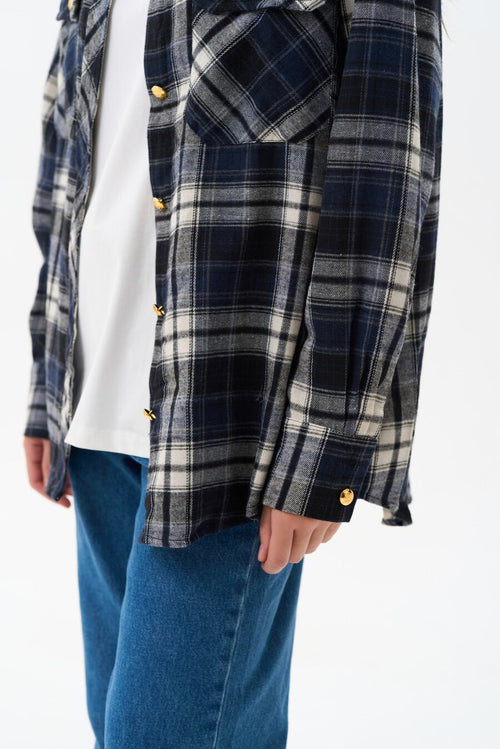 Checkered shirt in color blue - SOLMAR