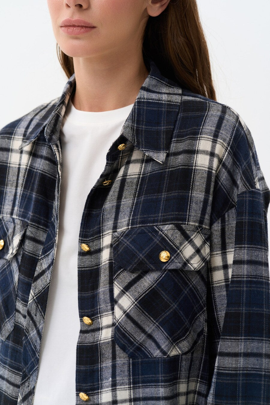 Checkered shirt in color blue - SOLMAR