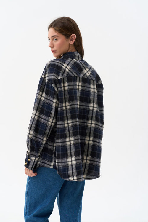 Checkered shirt in color blue - SOLMAR