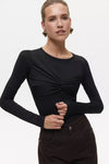 Black Draped Bodysuit