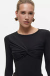 Black Draped Bodysuit