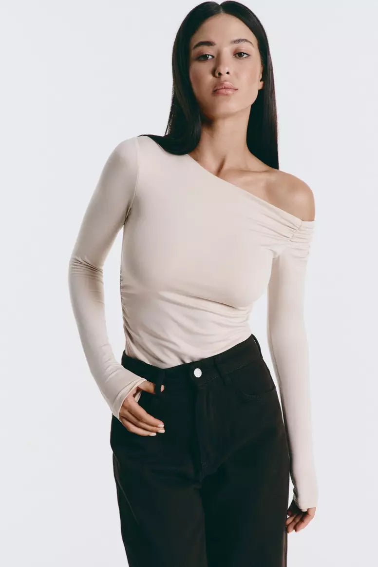 Milk Off Shoulder Bodysuit