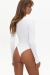 White Draped Bodysuit