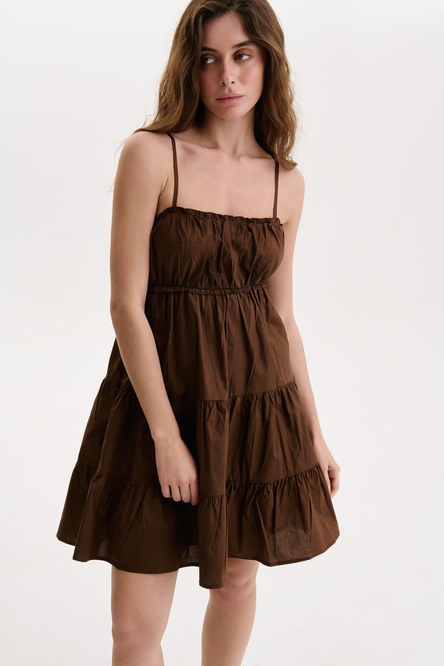 Brown Baby Doll Dress | Women`s Dresses by SOLMAR - Effortless Chic Brown Baby Doll Dress | Women`s Dresses by SOLMAR - Effortless Chic