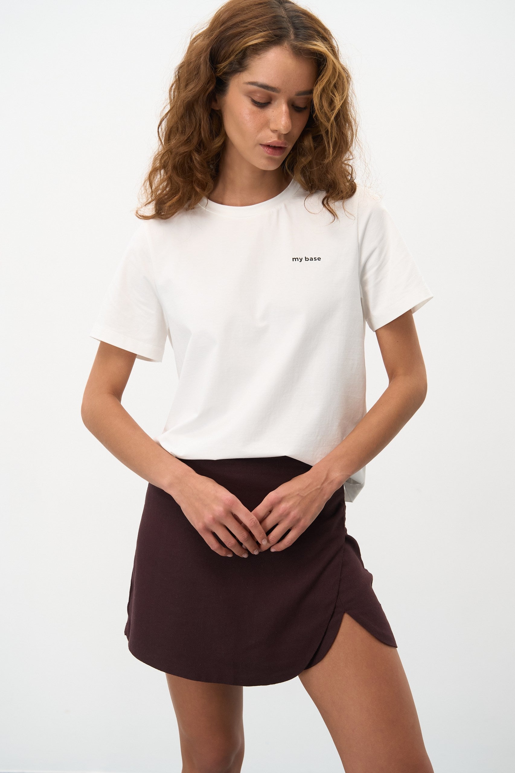 Brown Cotton Skirt - SOLMAR