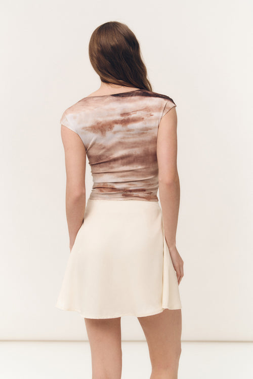 Brown Gradient Effect Mesh T-shirt - SOLMAR