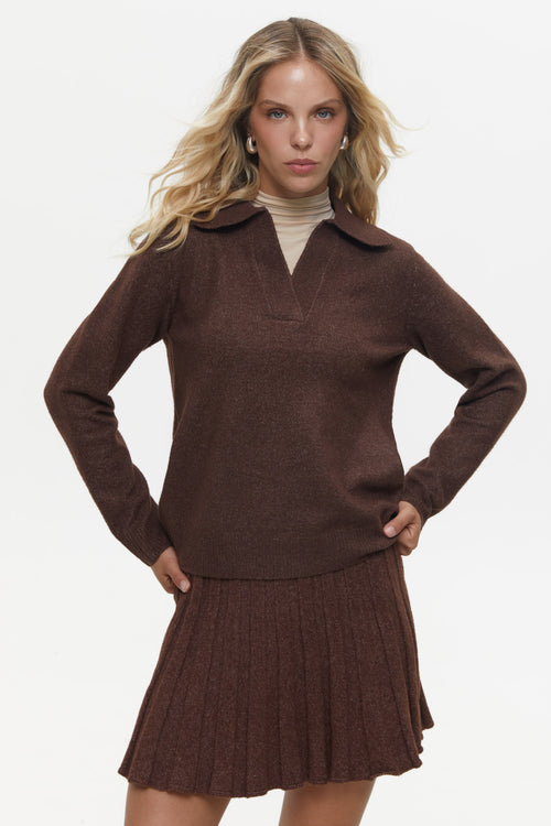 Brown Polo Sweater