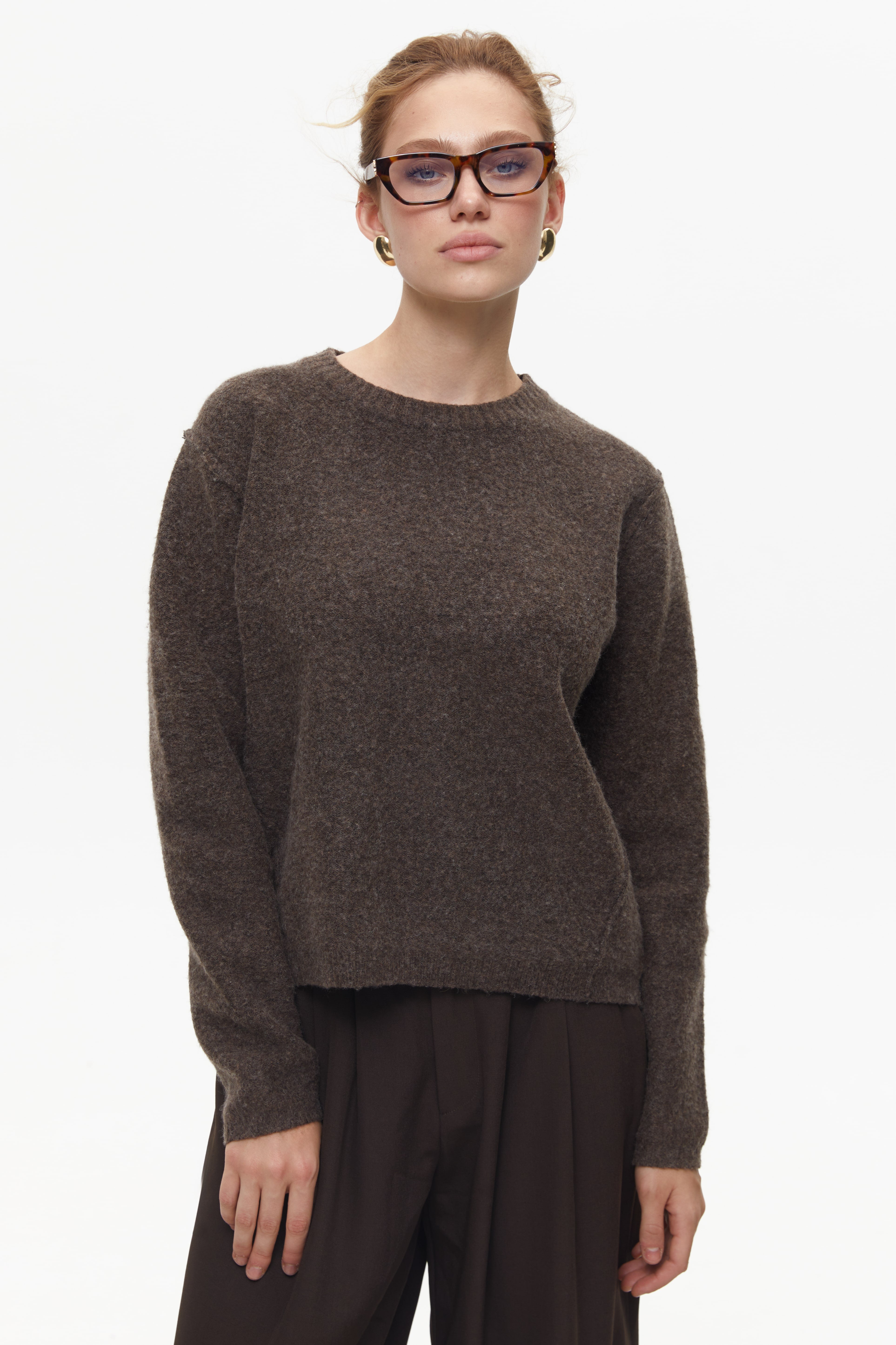 Brown Crop Sweater