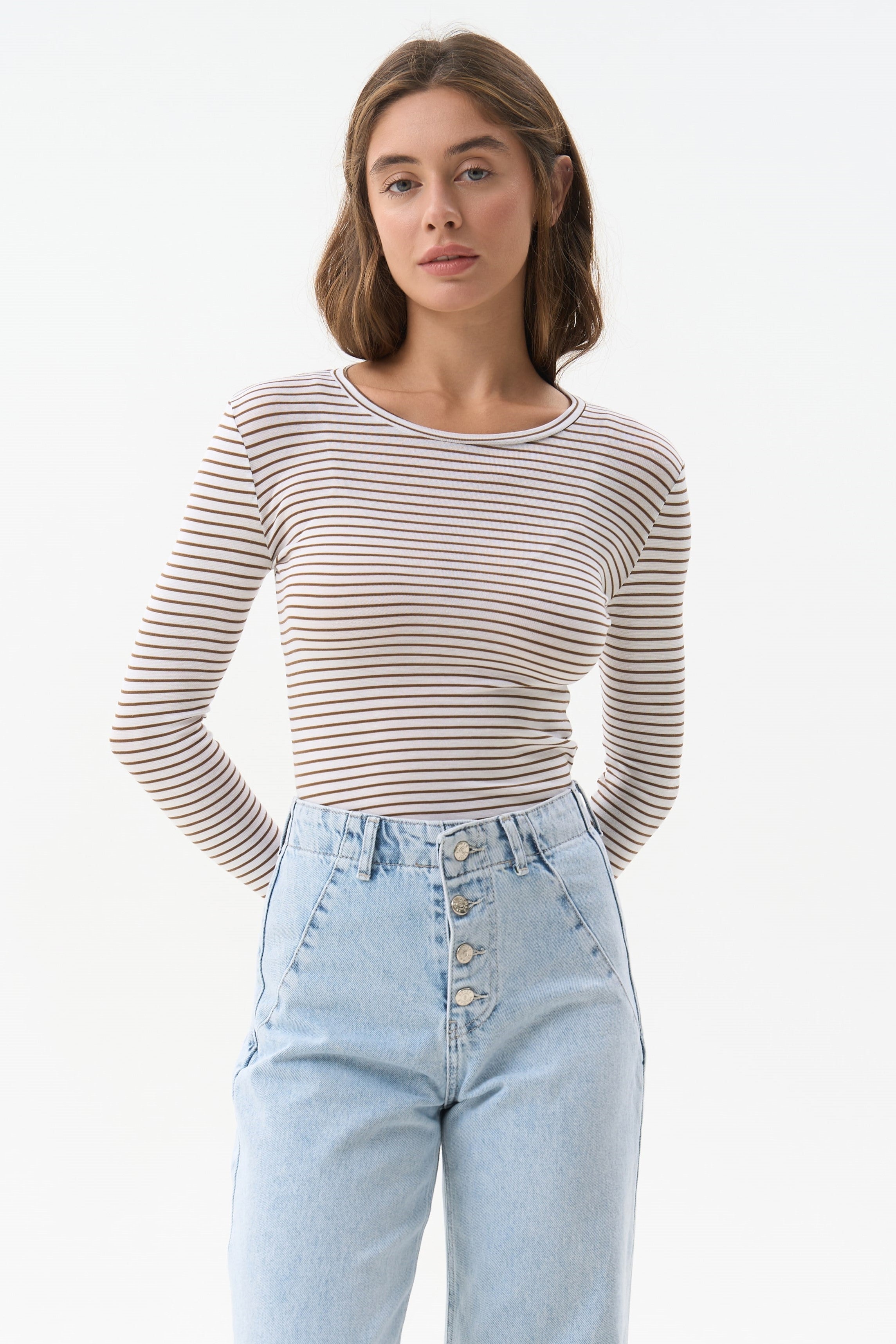 Brown Striped Long Sleeve