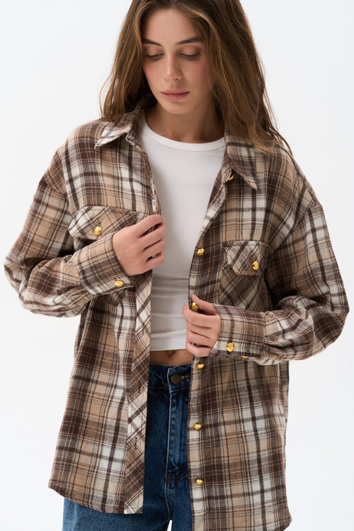 Checkered shirt in color brown - SOLMAR