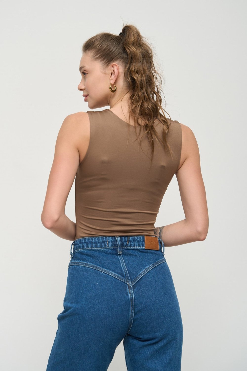 Brown Basic Tank Top - SOLMAR