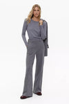 Grey Classic Flared Pants