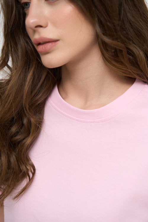 Pink Oversized Cropped T-Shirt - SOLMAR