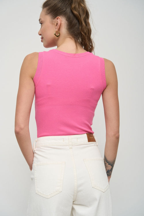 Pink Seam Detail Tank Top - SOLMAR