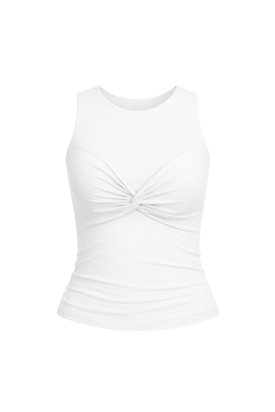 Decorative bow tank top, Clean White