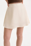 Cream Satin Mini Skirt