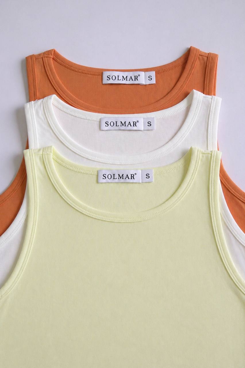 Detailed texture of ribbed tank tops