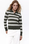 Green Striped Polo Jumper