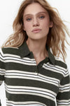 Green Striped Polo Jumper