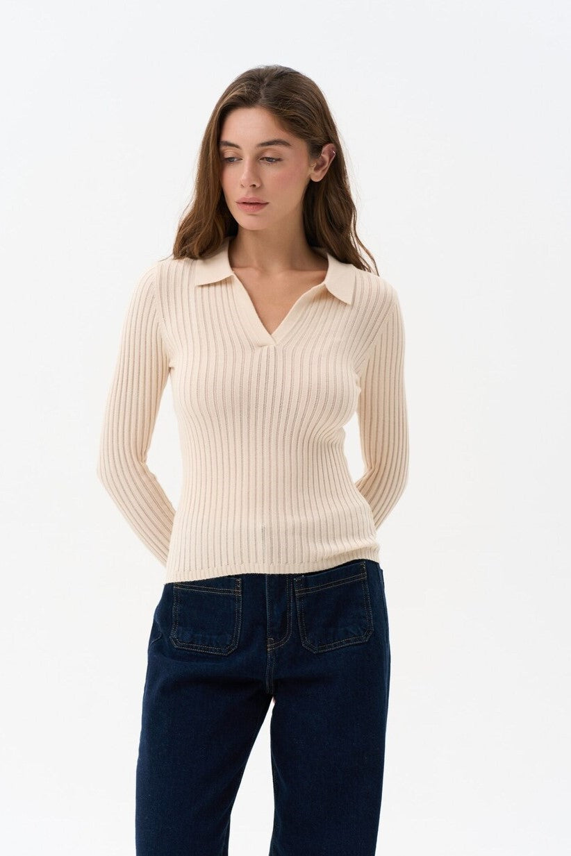 Sweater polo in color milk - SOLMAR