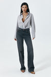 Grey Straight-Leg Jeans