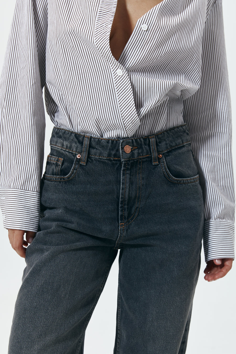 Grey Straight-Leg Jeans