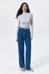 Dark Blue Classic Straight-Leg Jeans