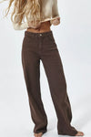 Dark Chocolate Wide-Leg Jeans