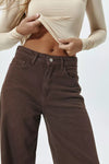 Dark Chocolate Wide-Leg Jeans